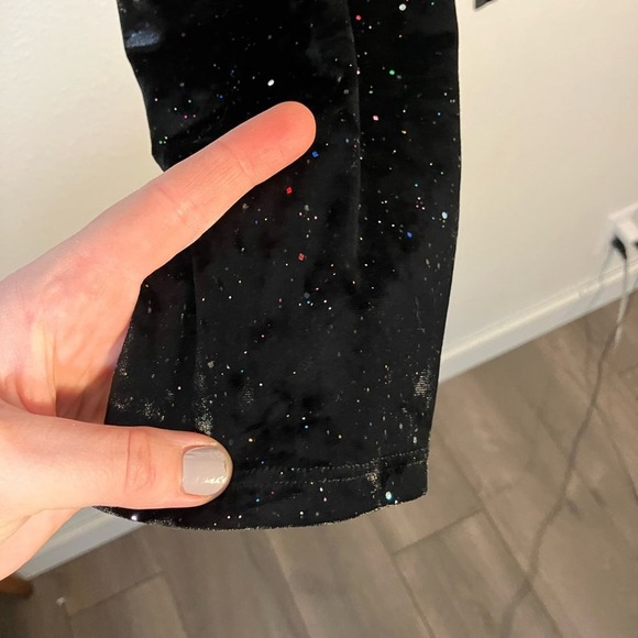 ModCloth velvet sparkle leggings pants black soft comfortable bottoms - Picture 6 of 6